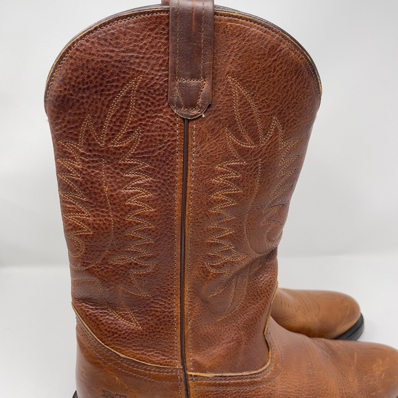 PD Tuff Men's Brown Leather Sierra Cowboy Boot 12D - Picture 9 of 10